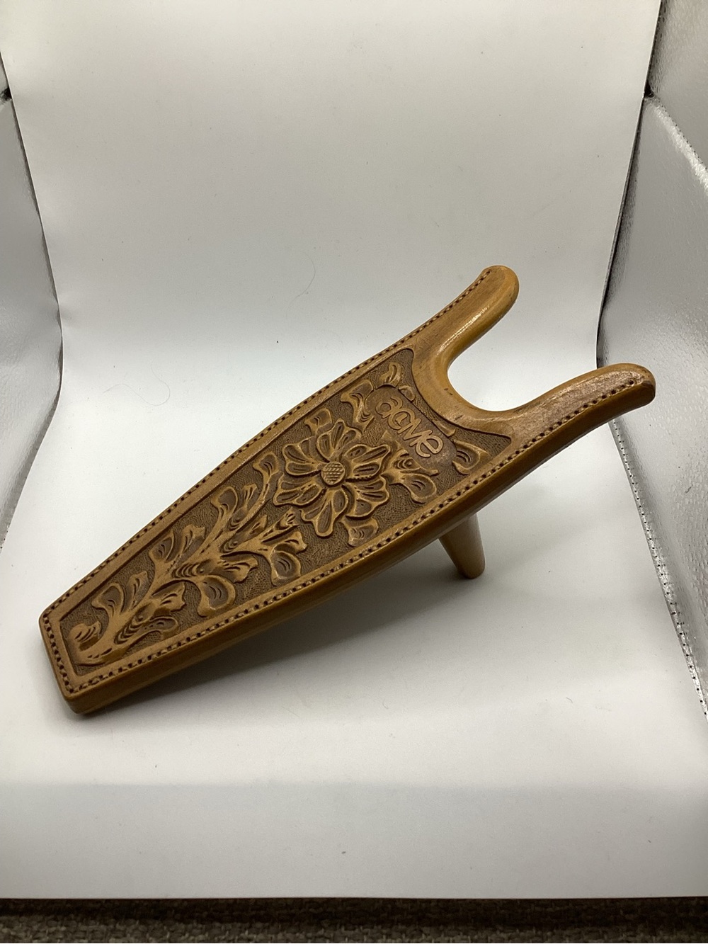 Acme Vintage Tooled Boot Jack - Floral Design